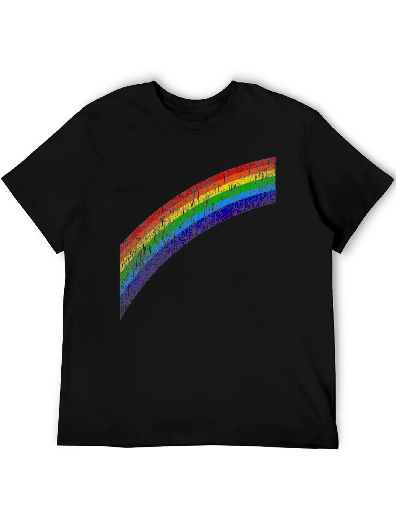 Rainbow Graphic Print Black T-Shirt