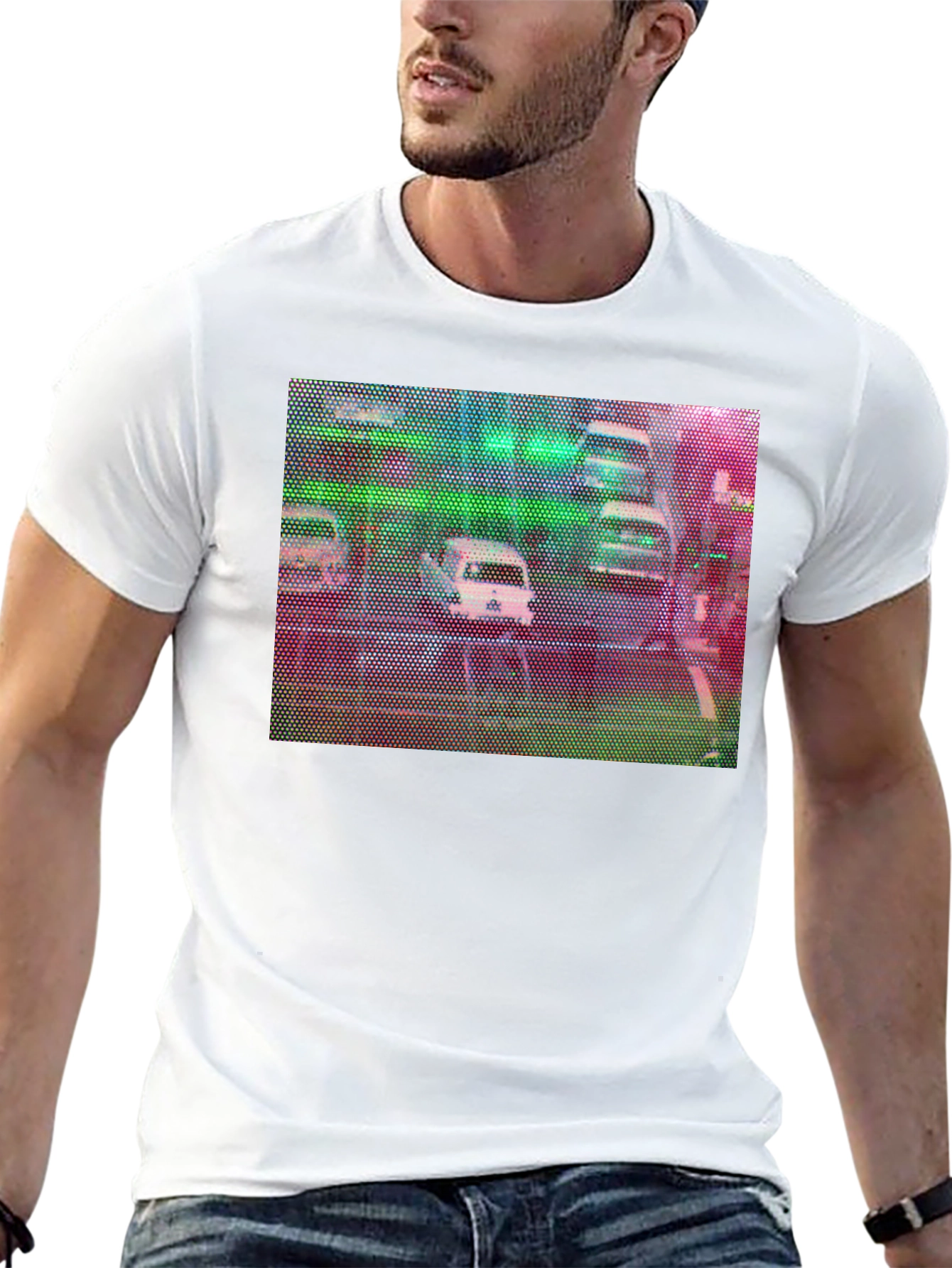 Retro Cars Graphic Tee - Unique Pixel Art Design