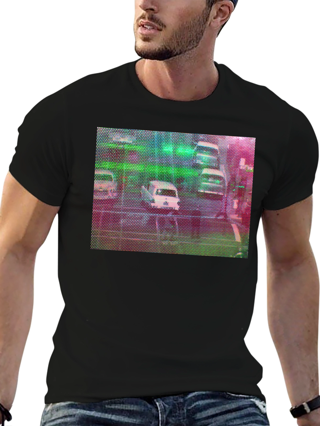 Retro Cars Graphic Tee - Unique Pixel Art Design