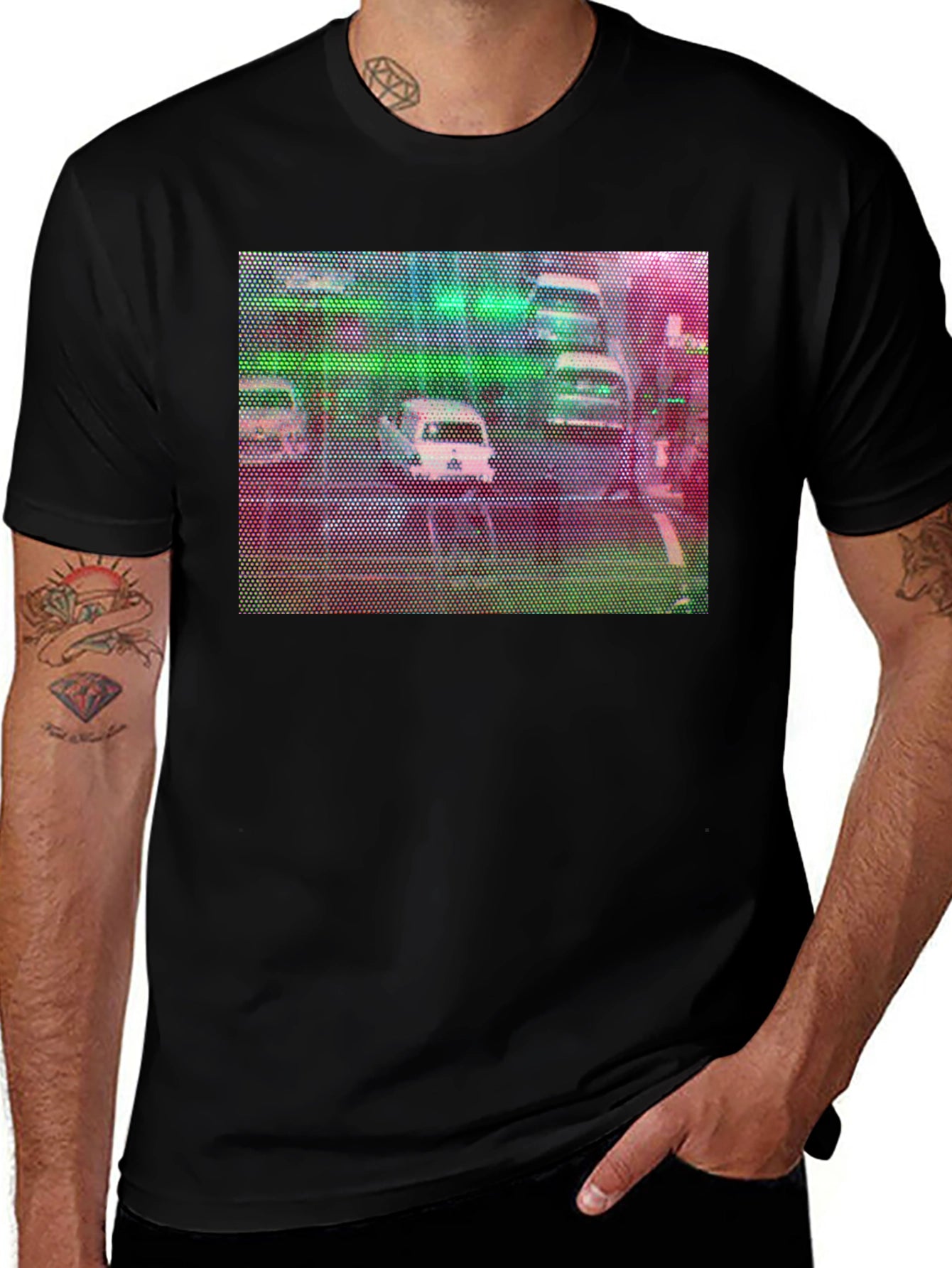 Retro Cars Graphic Tee - Unique Pixel Art Design
