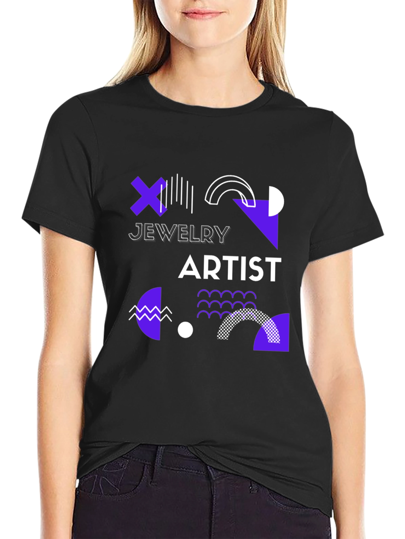 Geometric Jewelry Artist Black T-Shirt