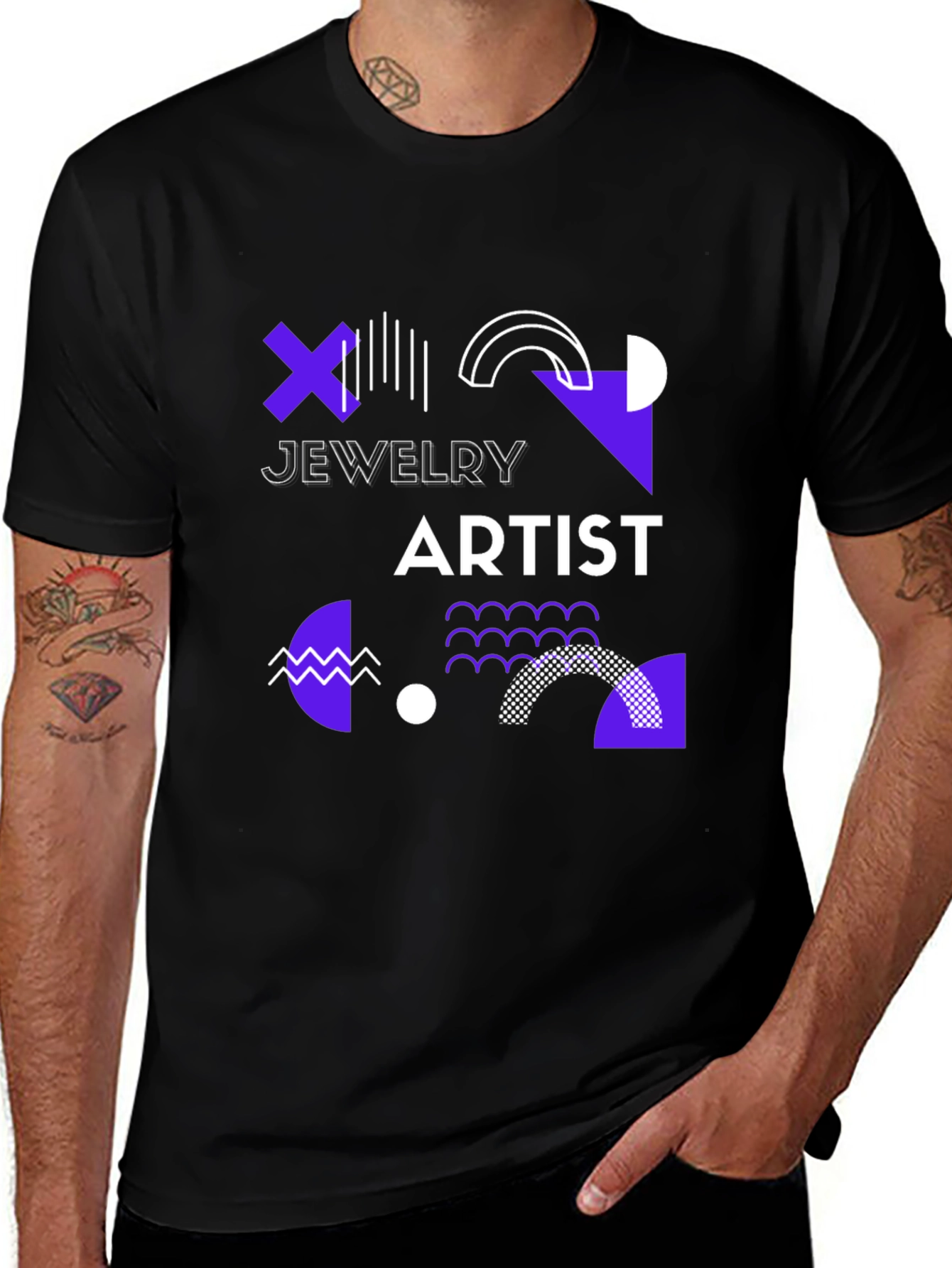 Geometric Jewelry Artist Black T-Shirt