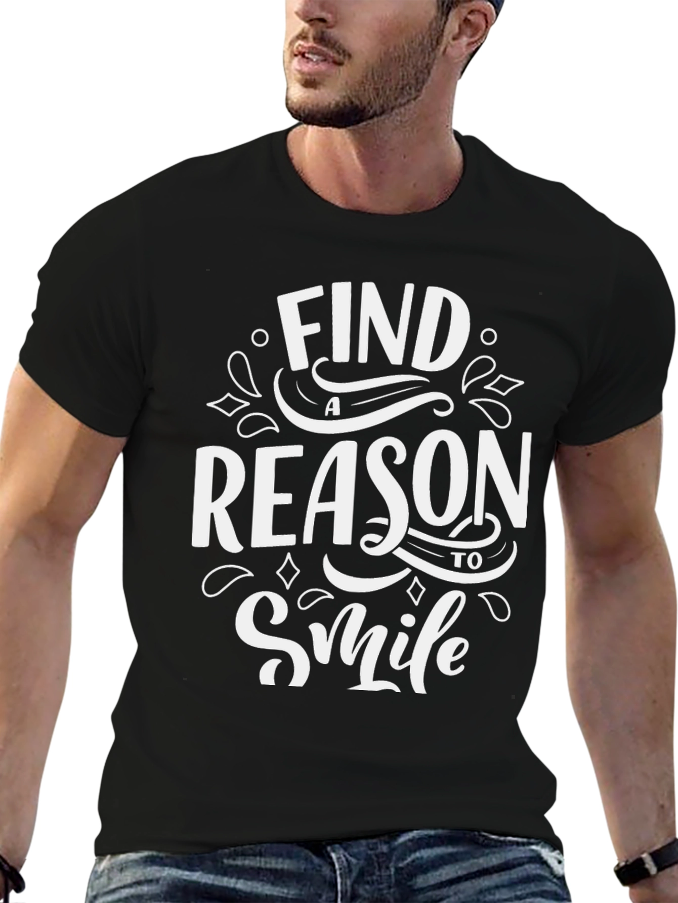 Motivational Graphic T-Shirt - Find a Reason to Smile
