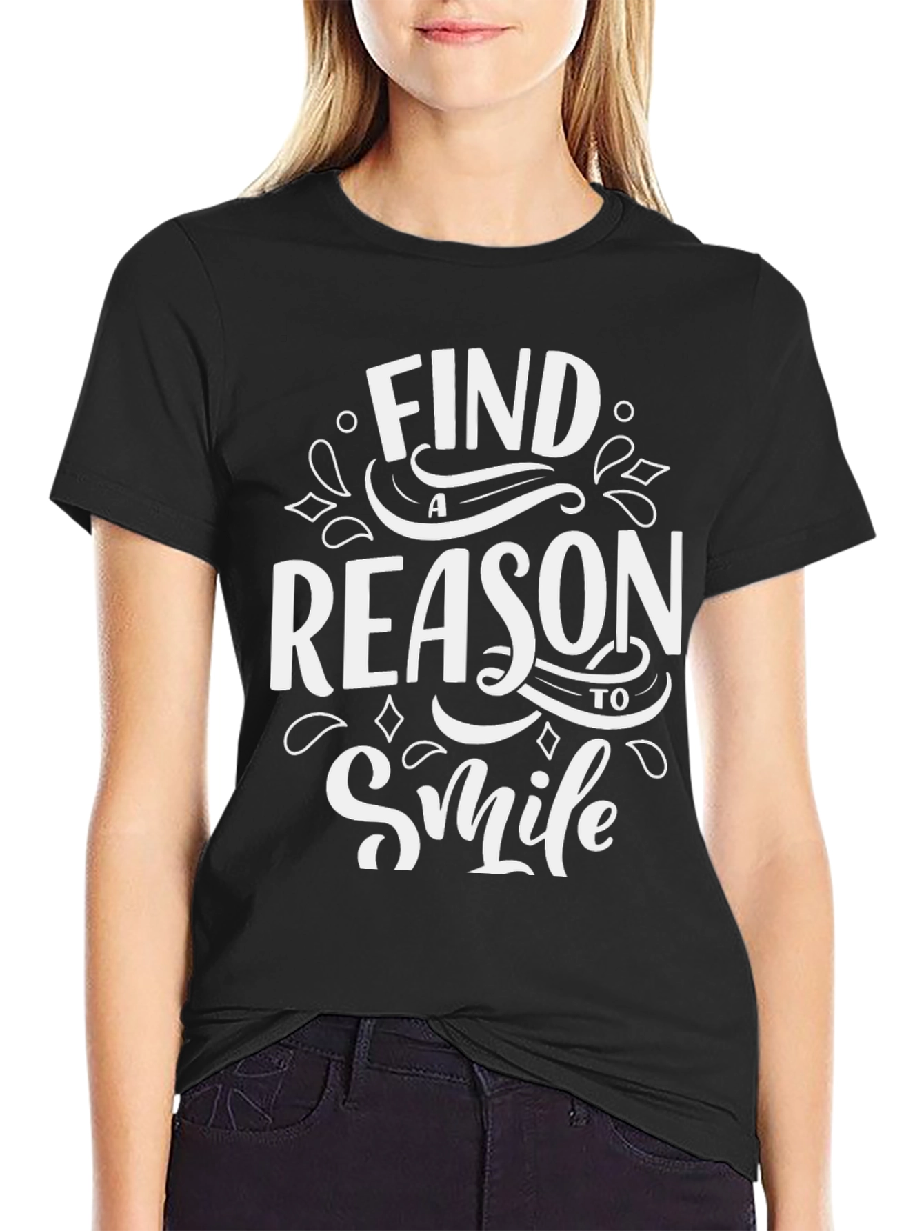 Motivational Graphic T-Shirt - Find a Reason to Smile