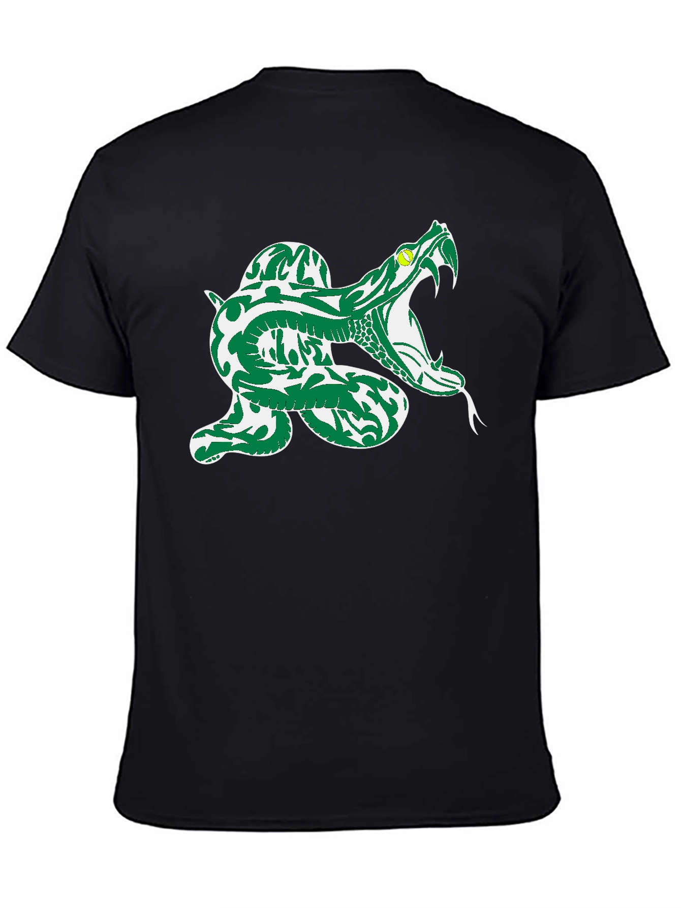 Snake Graphic Tee - Black Cotton T-Shirt