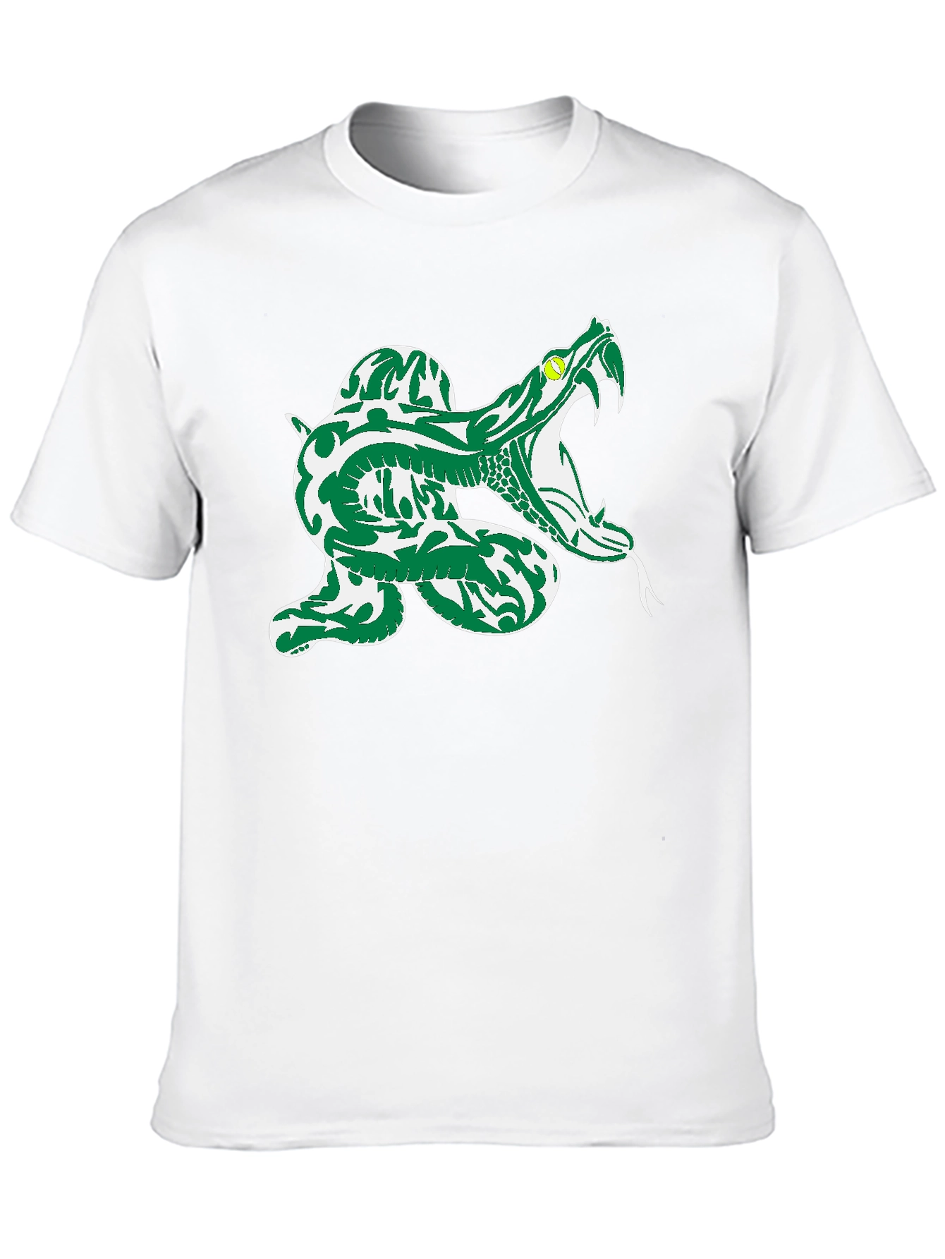 Snake Graphic Tee - Black Cotton T-Shirt