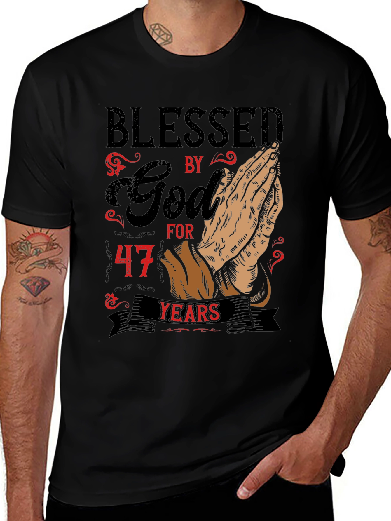Blessed By God 47 Years Graphic Tee