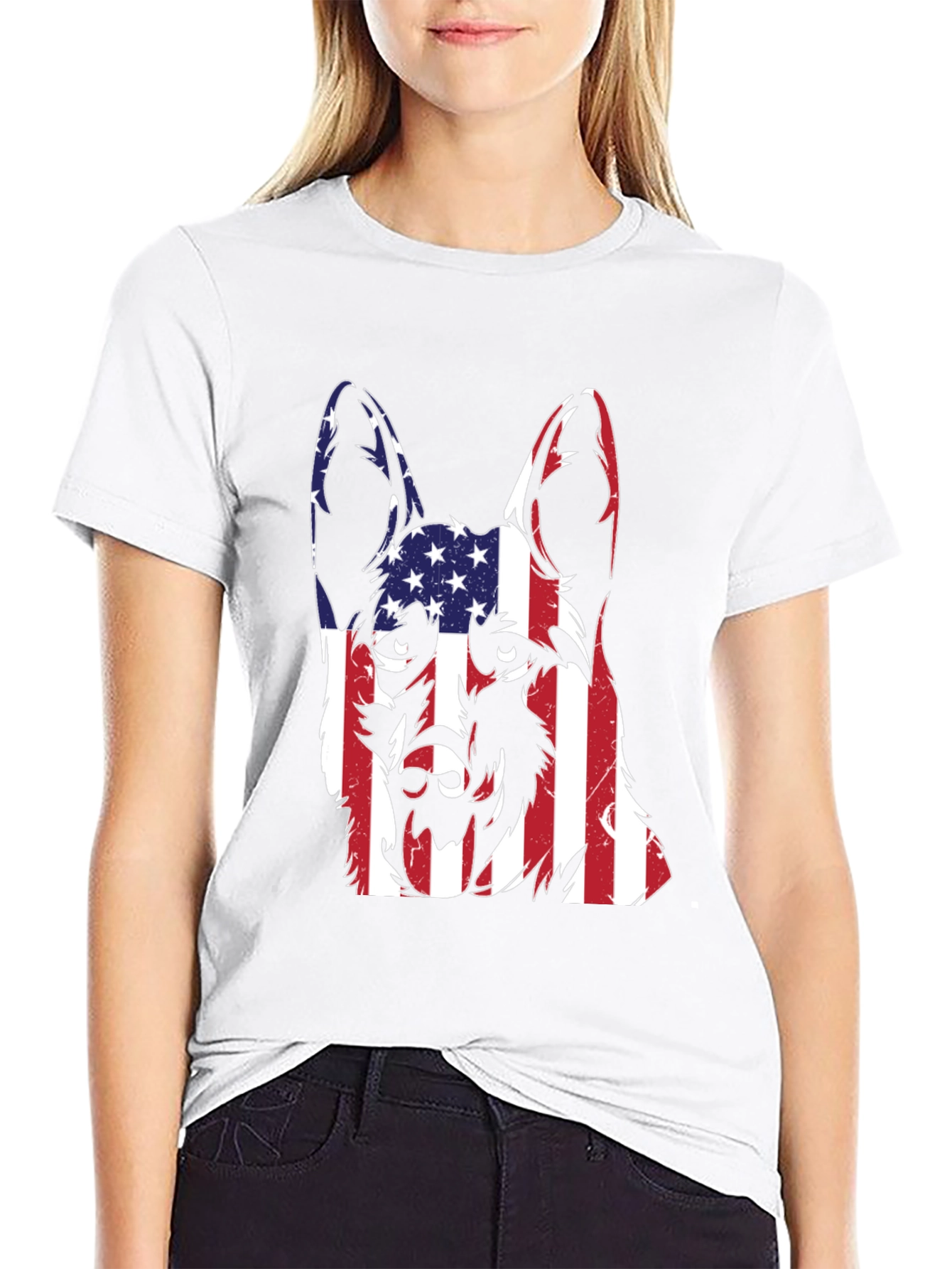 American Flag German Shepherd T-Shirt