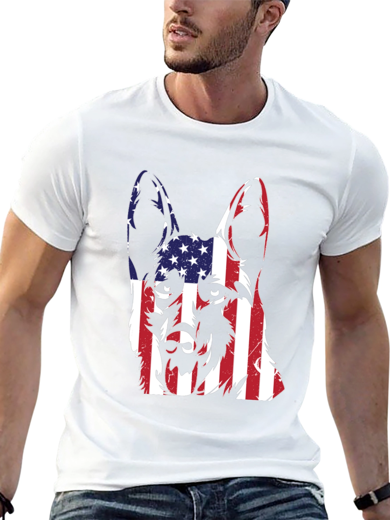 American Flag German Shepherd T-Shirt