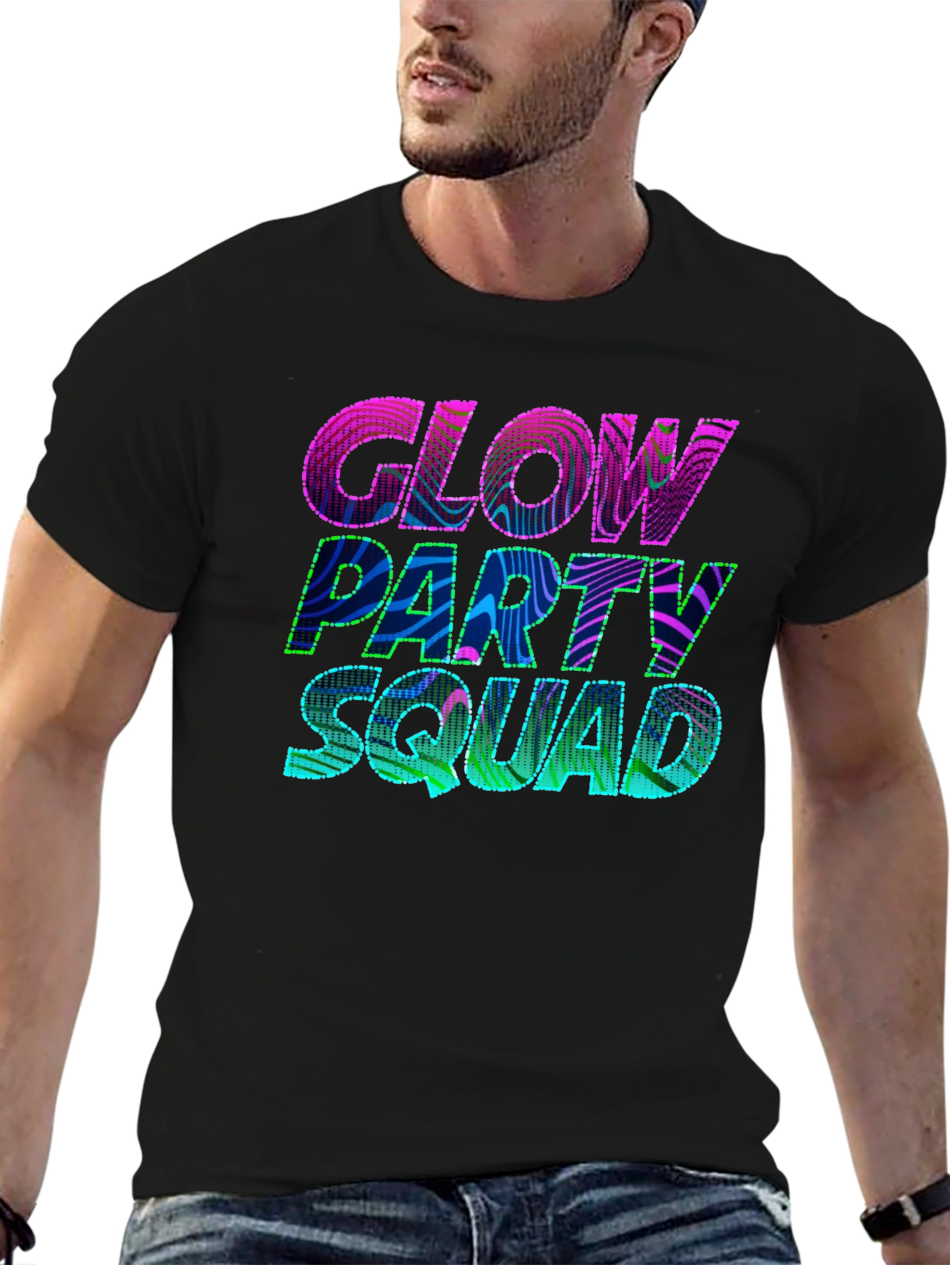 Glow Party Squad T-Shirt - Vibrant Neon Design