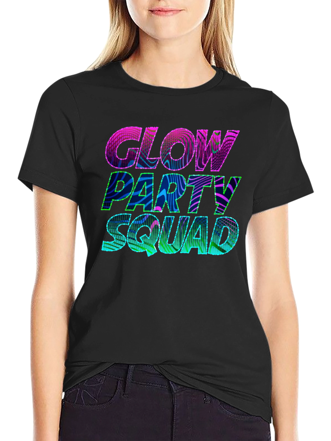 Glow Party Squad T-Shirt - Vibrant Neon Design