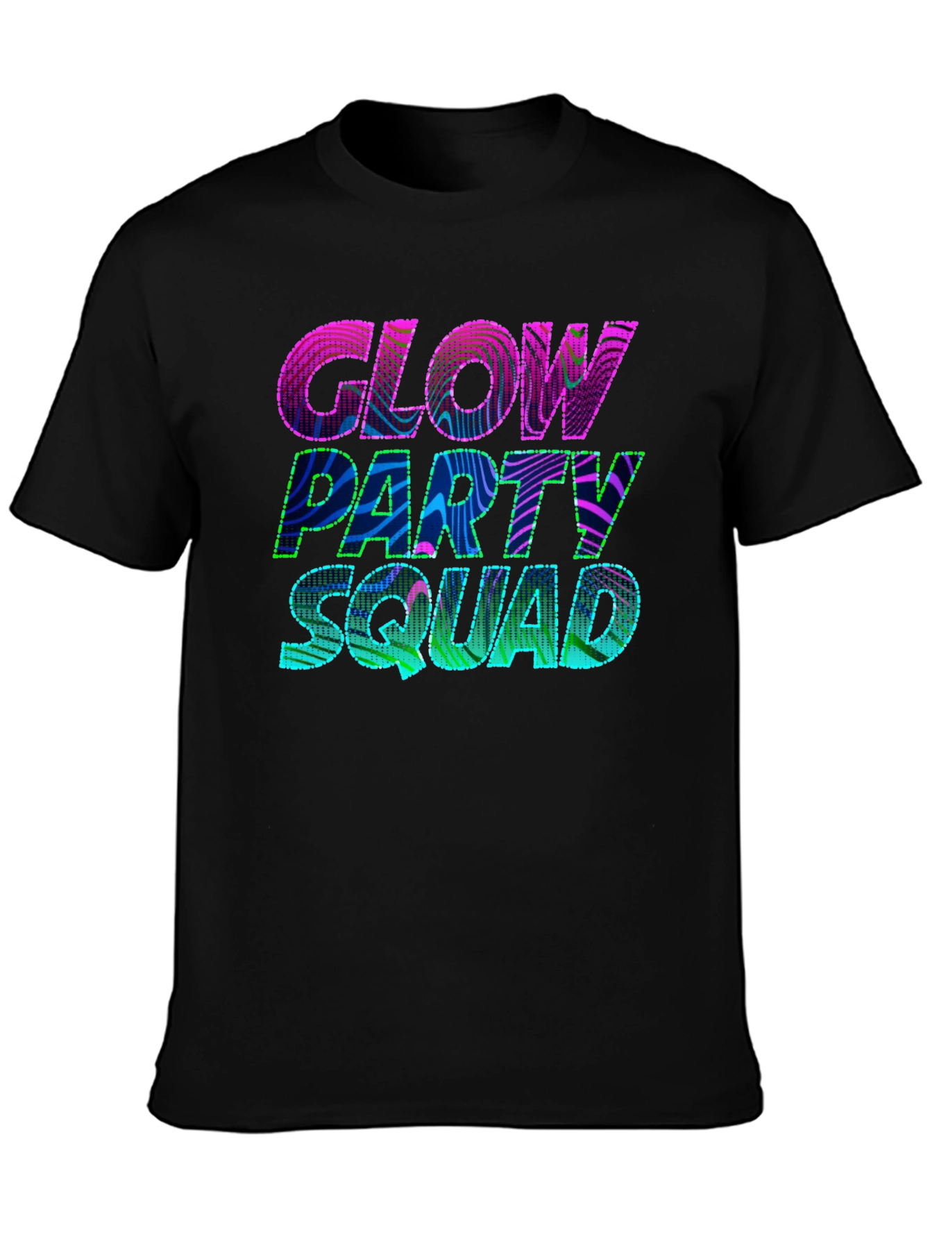 Glow Party Squad T-Shirt - Vibrant Neon Design