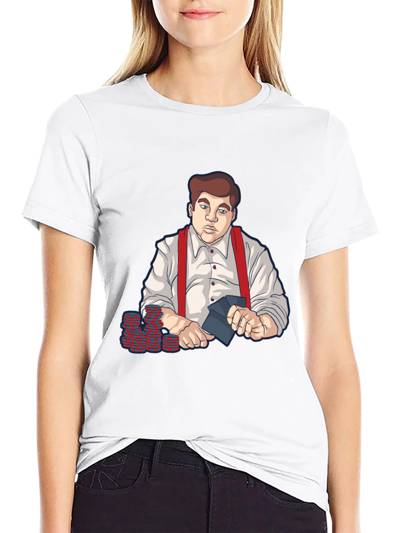 Gambler Graphic Tee - Black Cotton Blend