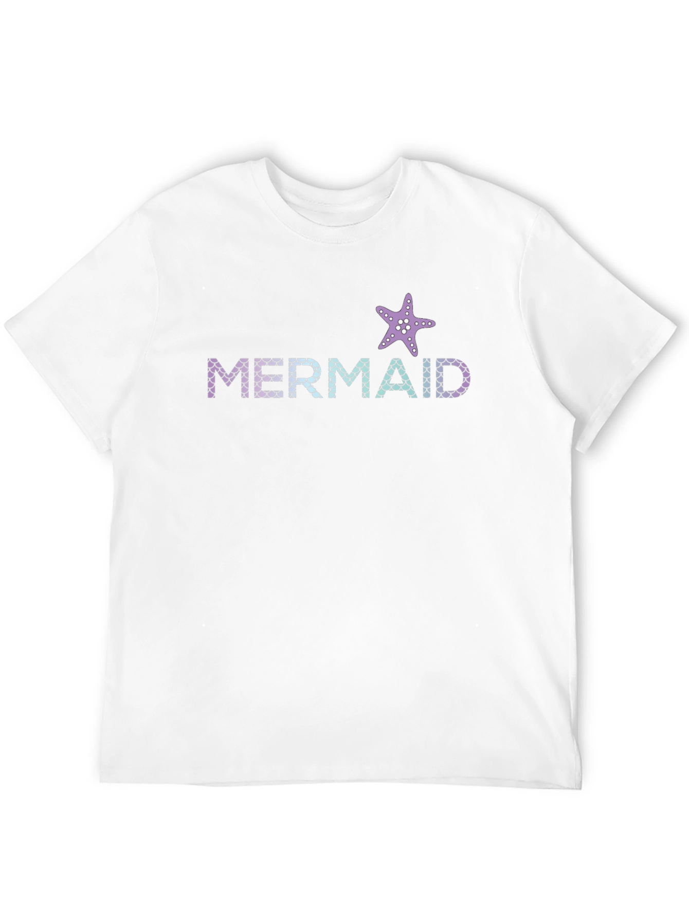Mermaid Starfish Graphic Tee - Black Cotton T-Shirt