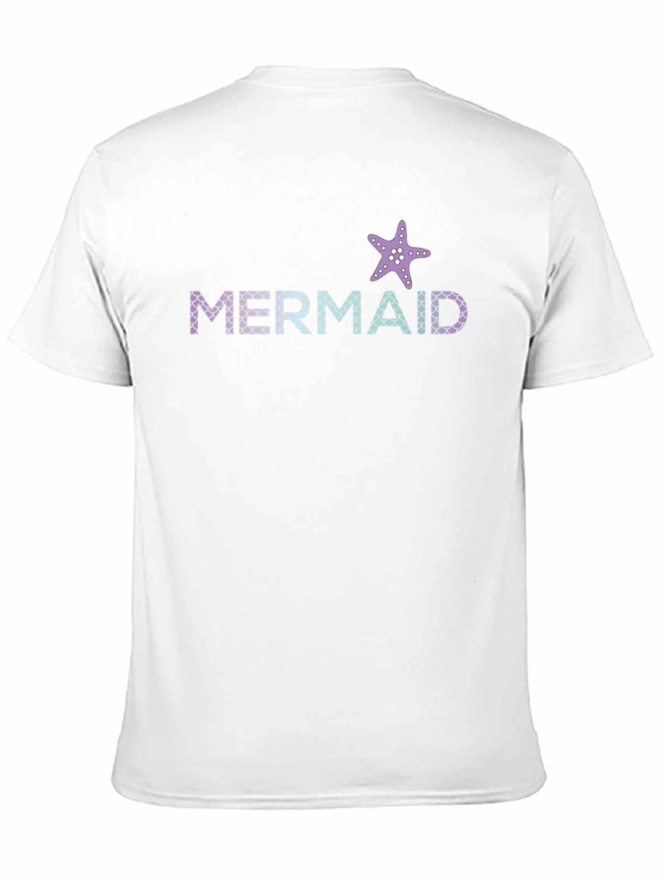 Mermaid Starfish Graphic Tee - Black Cotton T-Shirt