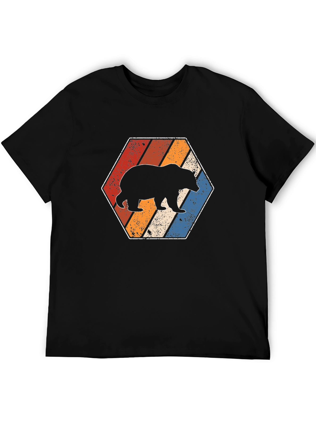 Retro Bear Graphic Tee - Unisex Black T-Shirt