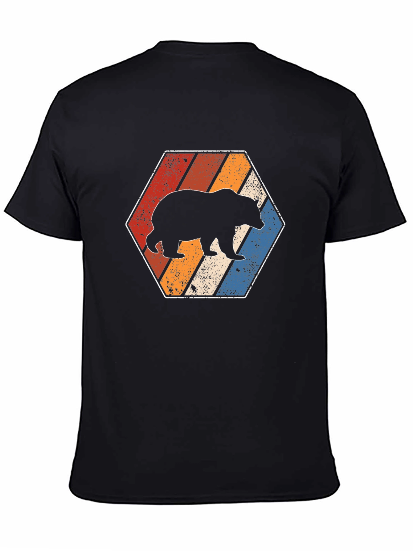 Retro Bear Graphic Tee - Unisex Black T-Shirt