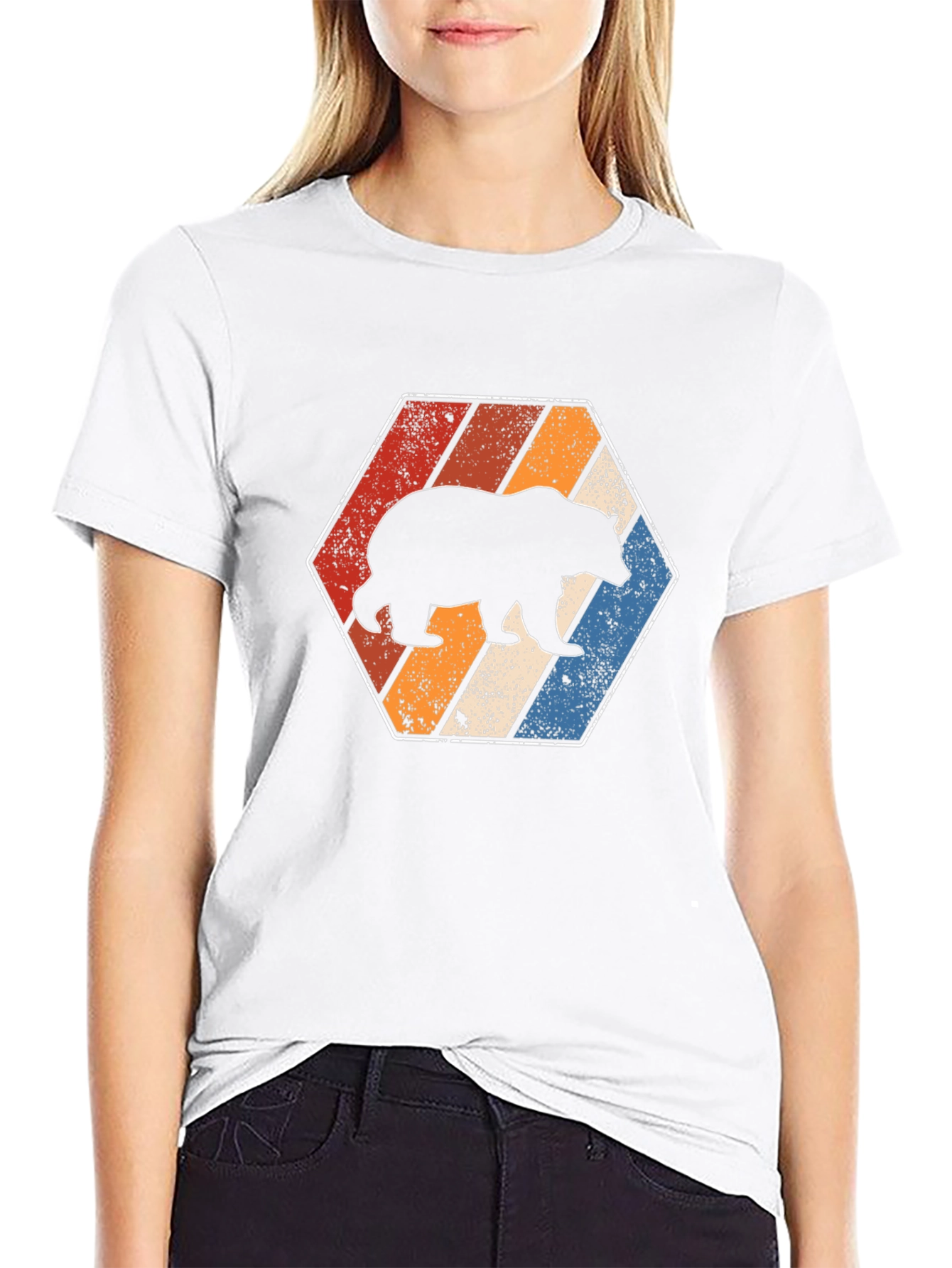 Retro Bear Graphic Tee - Unisex Black T-Shirt