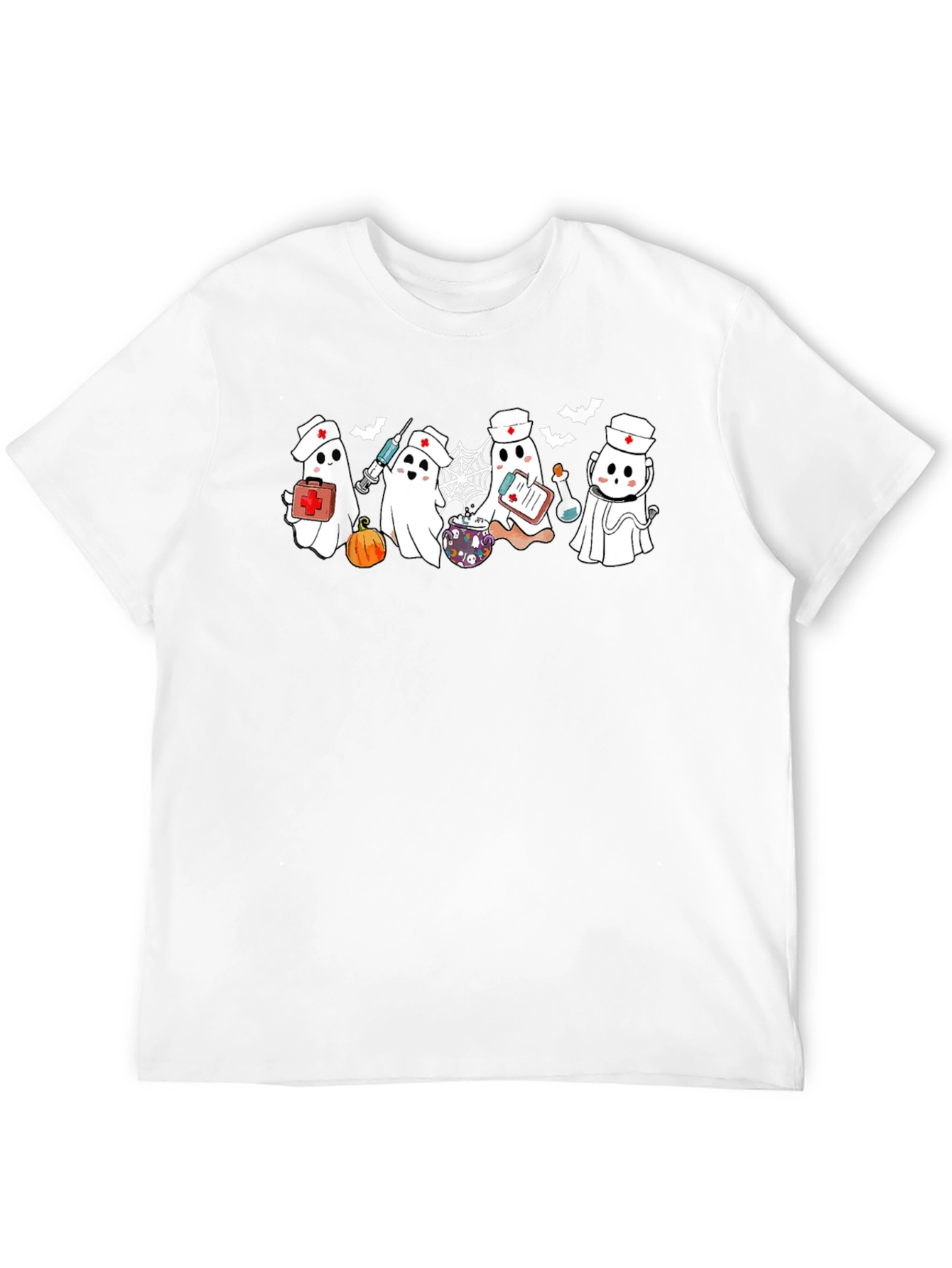 Nurse Ghost Halloween Graphic T-Shirt