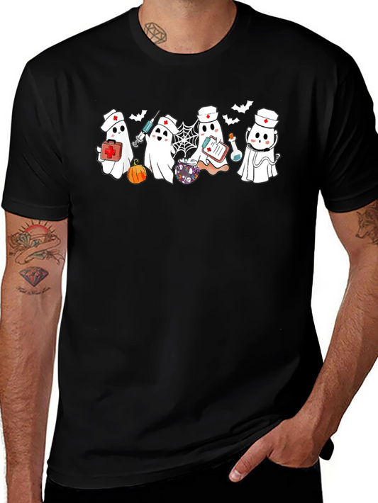 Nurse Ghost Halloween Graphic T-Shirt