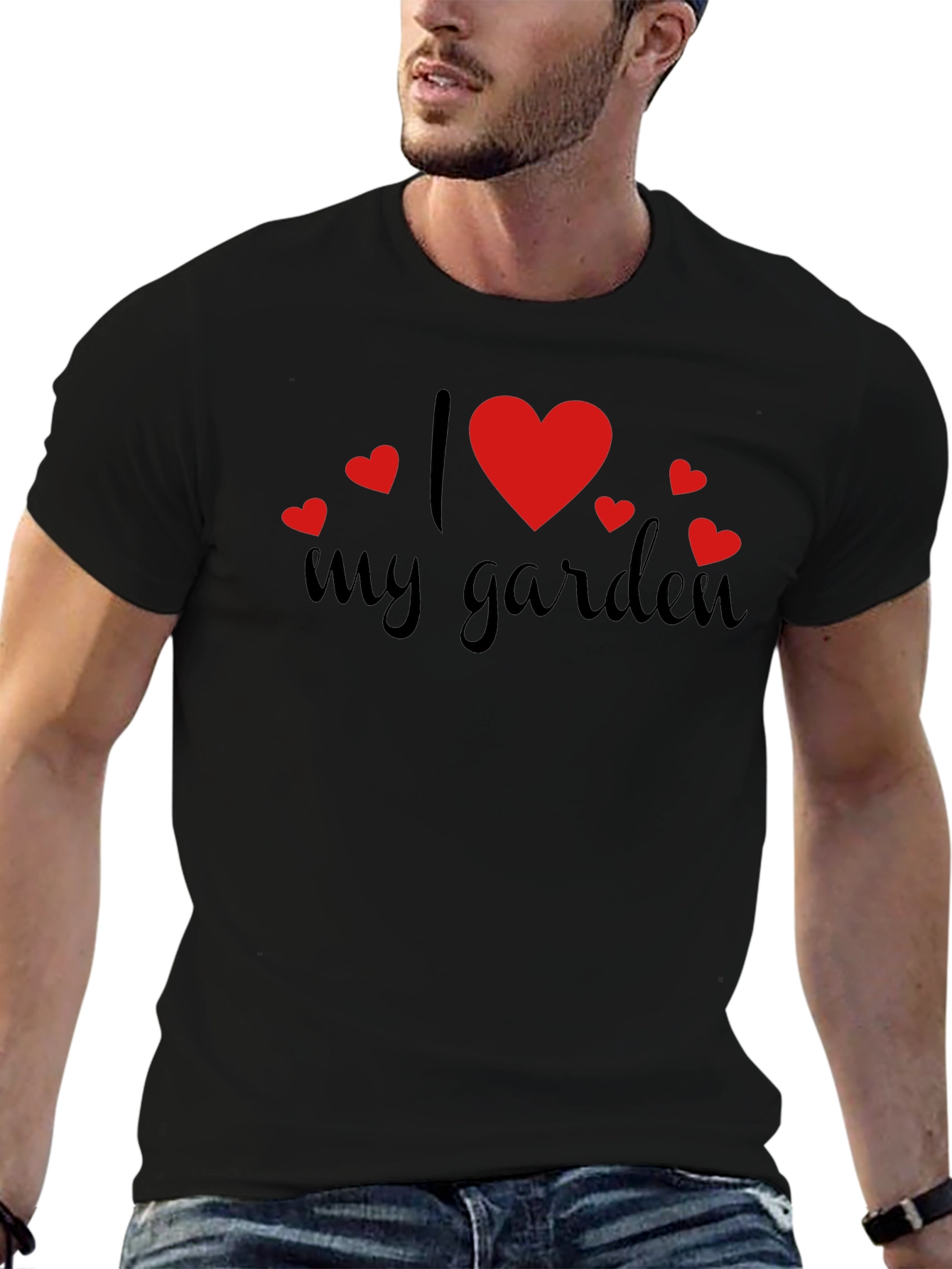 I Love My Garden Graphic Tee Black Casual Shirt