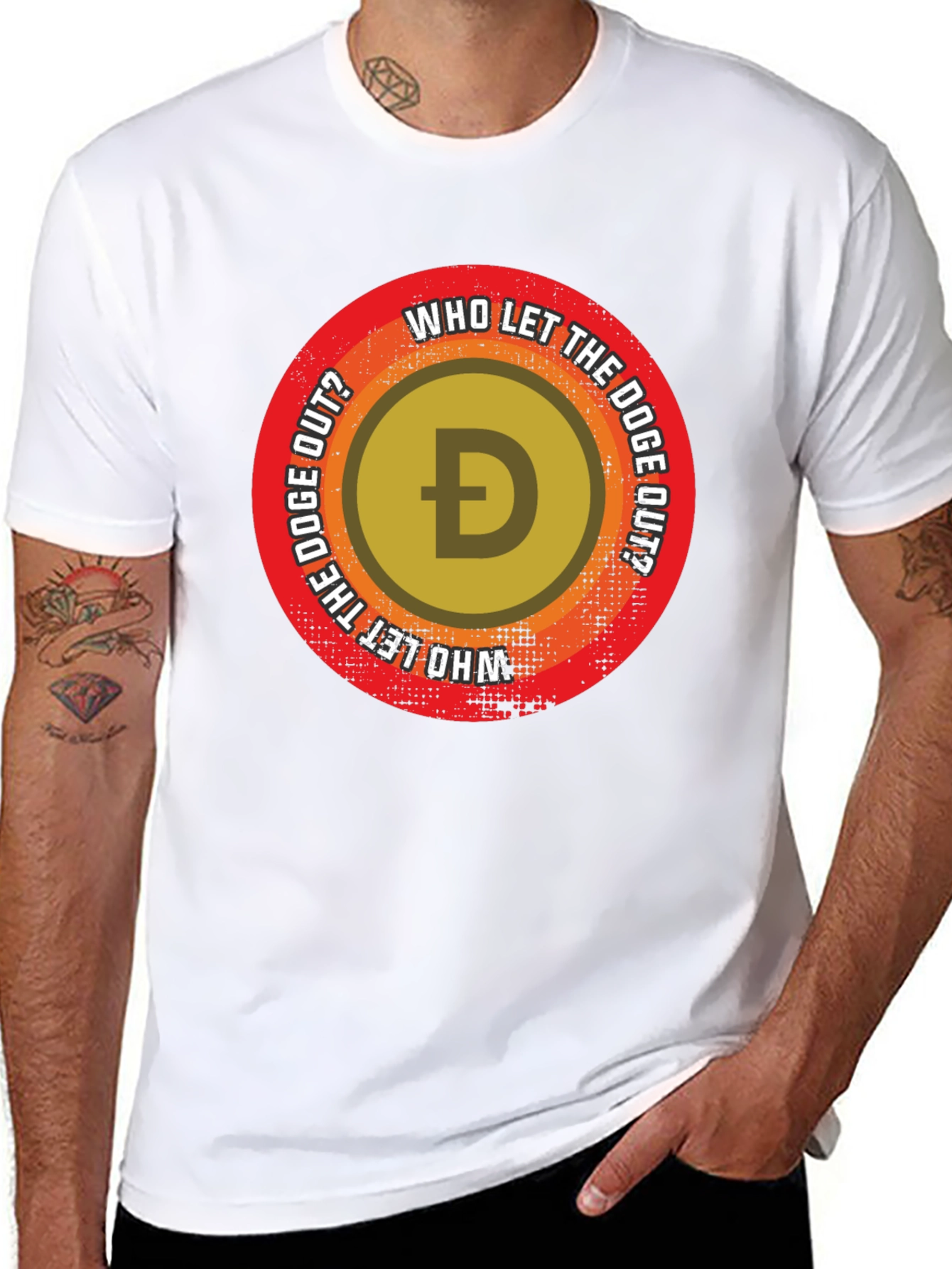 Who Let The Doge Out? Black T-Shirt
