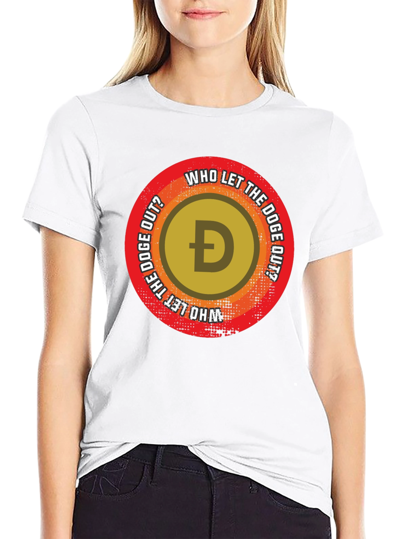 Who Let The Doge Out? Black T-Shirt