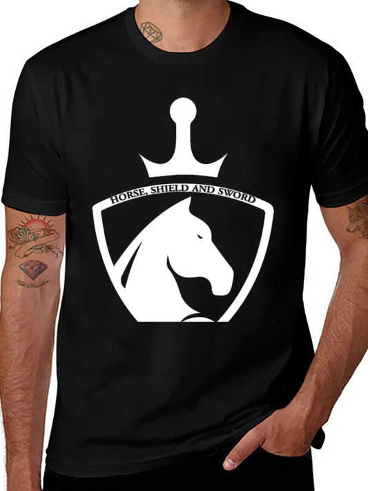 Horse Shield and Sword Graphic Tee - Black