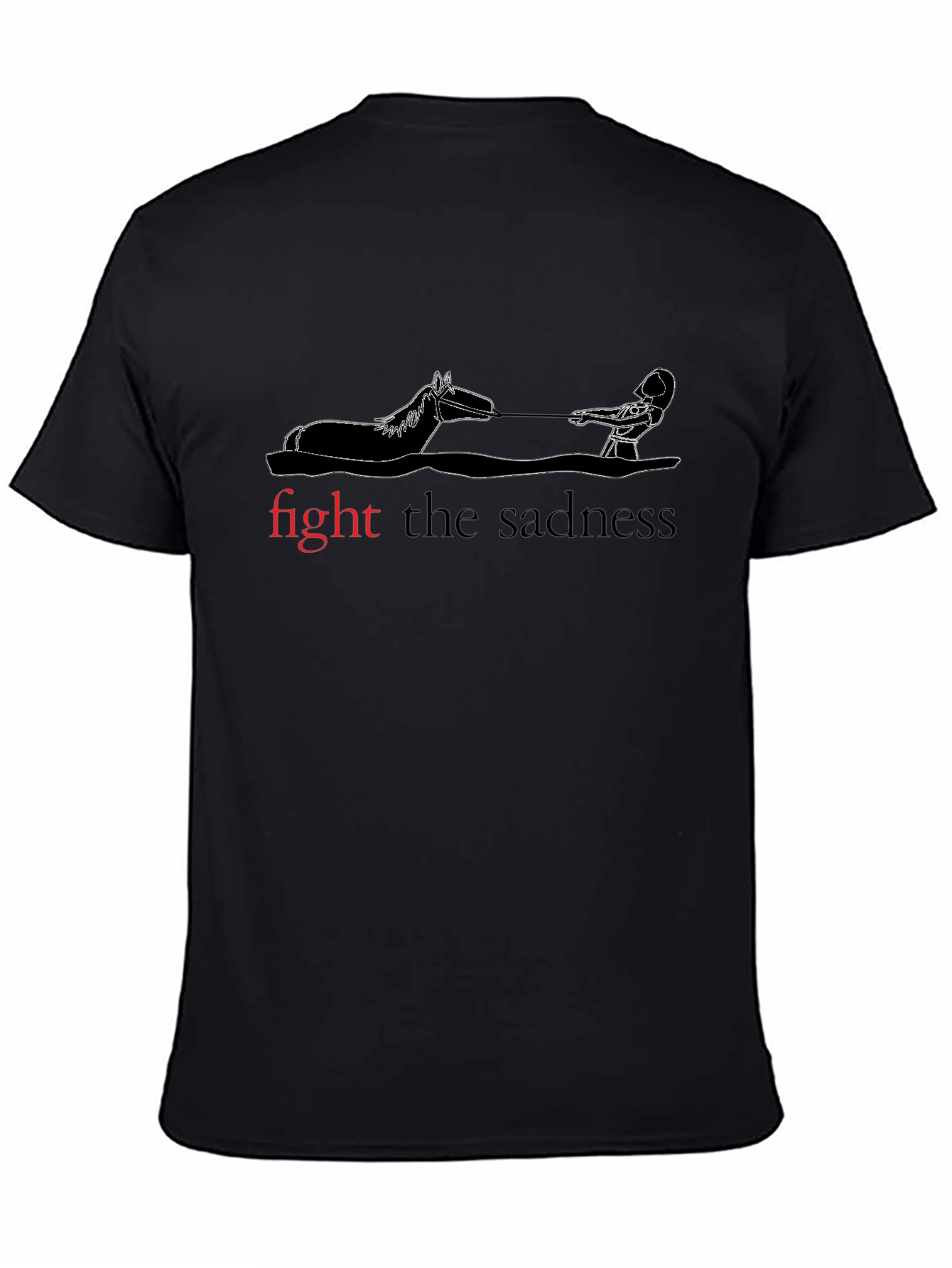 Fight The Sadness Black Graphic Tee