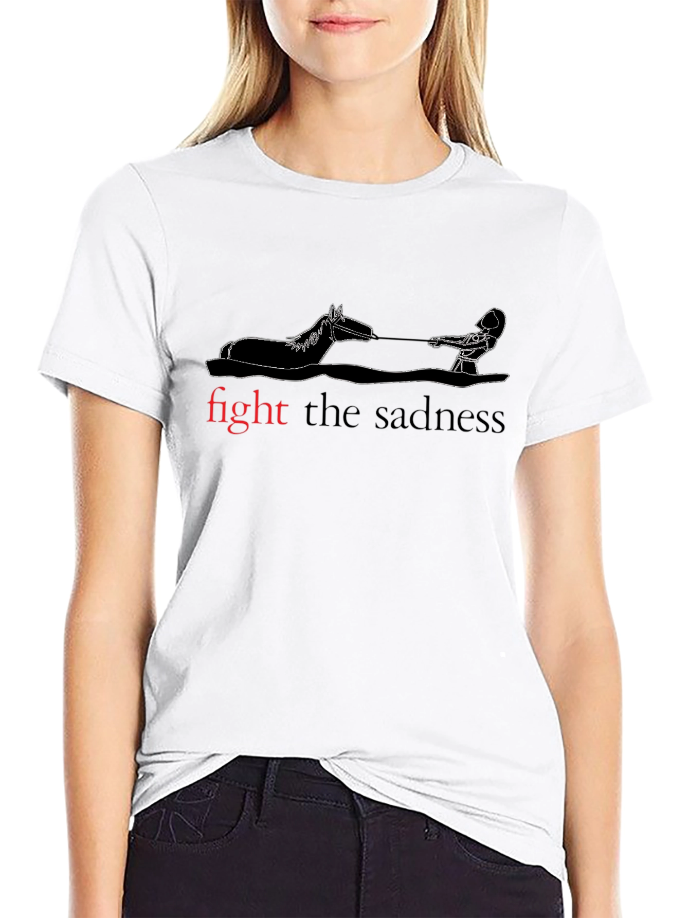 Fight The Sadness Black Graphic Tee