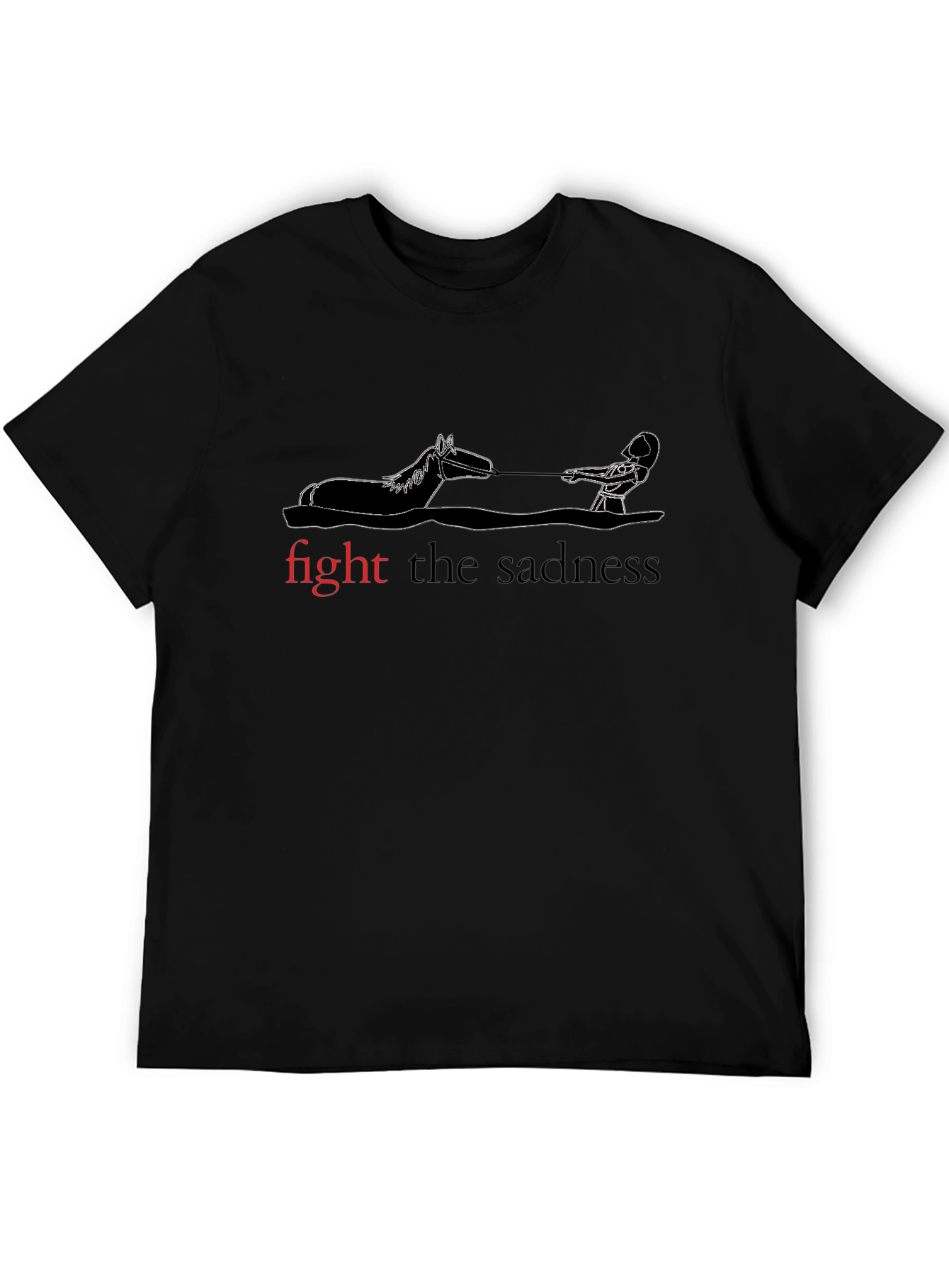 Fight The Sadness Black Graphic Tee