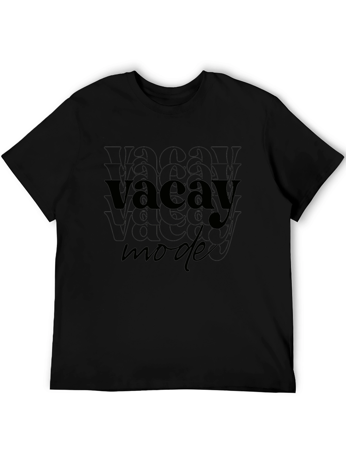 Vacay Mode Black Graphic T-Shirt - Relaxed Fit