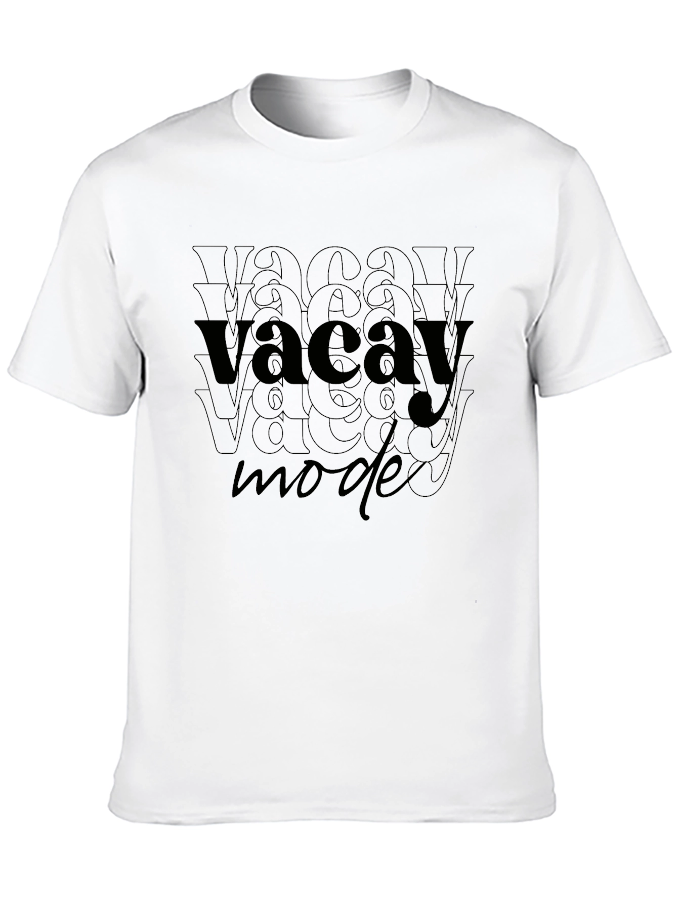 Vacay Mode Black Graphic T-Shirt - Relaxed Fit