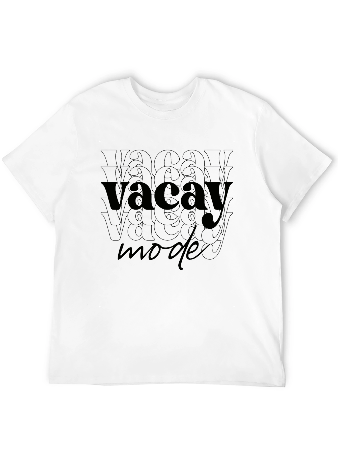 Vacay Mode Black Graphic T-Shirt - Relaxed Fit