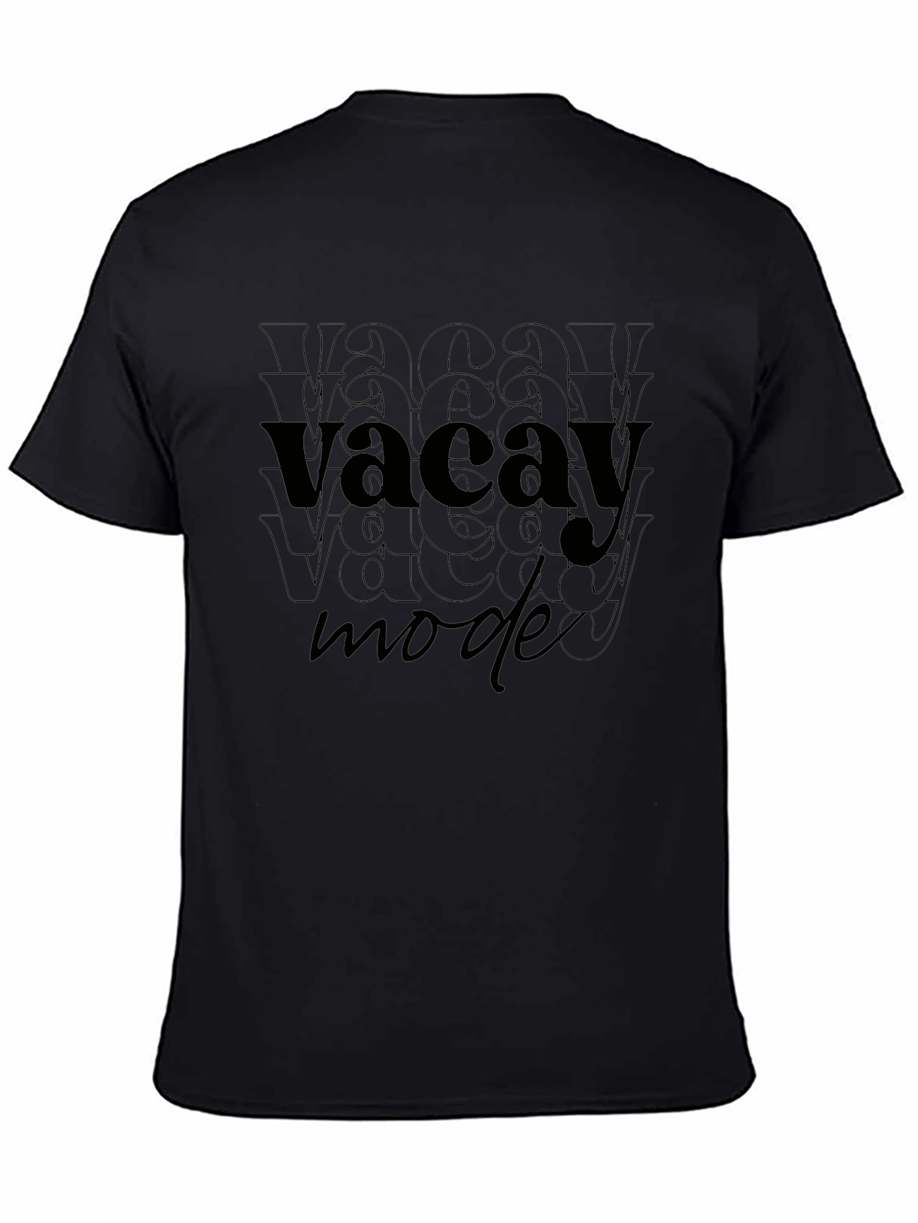 Vacay Mode Black Graphic T-Shirt - Relaxed Fit