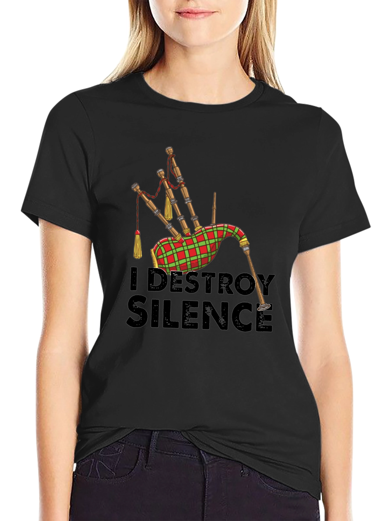 I Destroy Silence Bagpipe T-Shirt