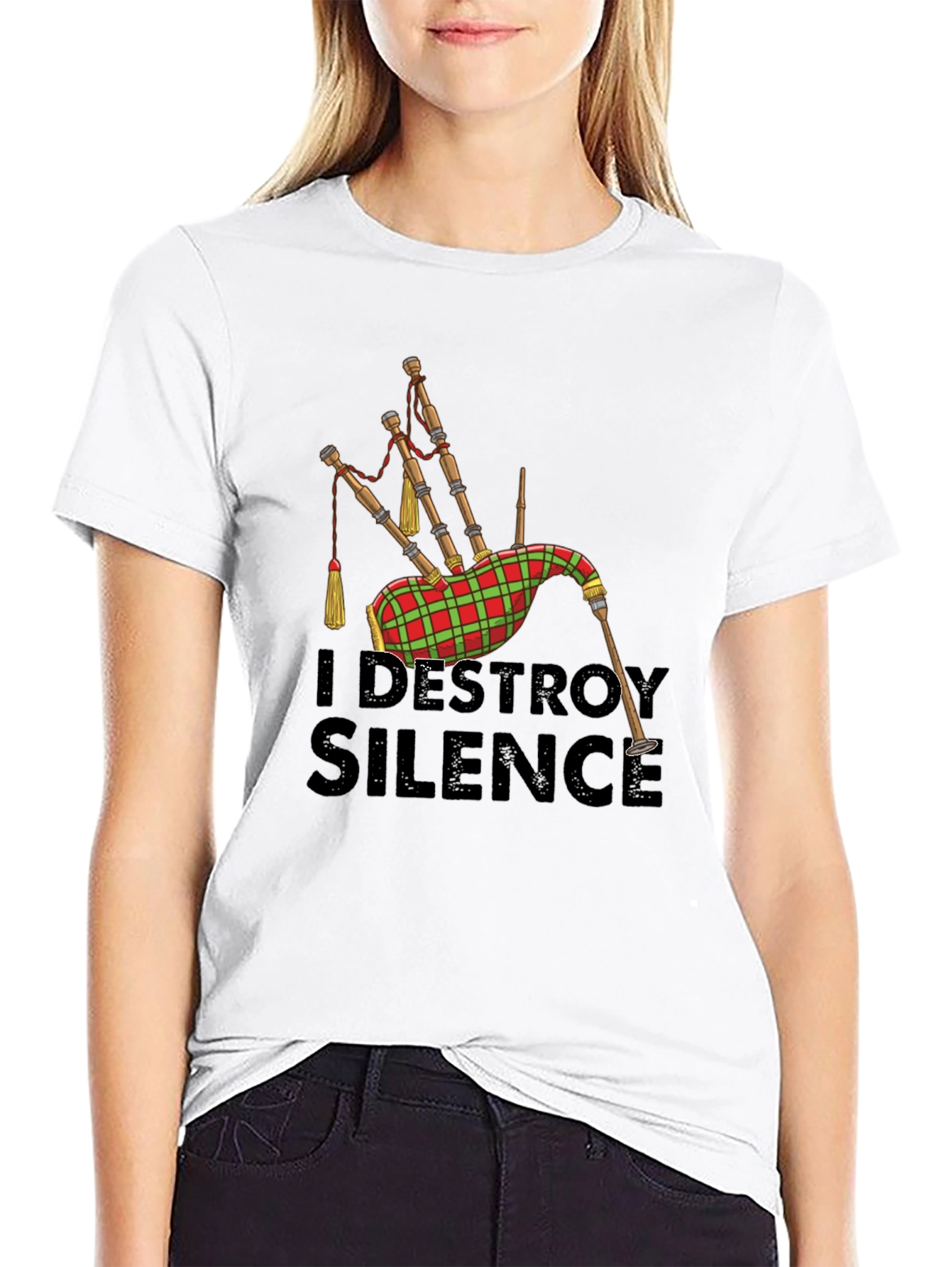 I Destroy Silence Bagpipe T-Shirt