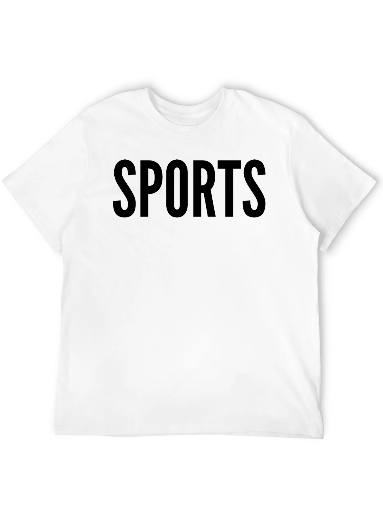 Mens Black SPORTS Graphic Crew Neck T-Shirt