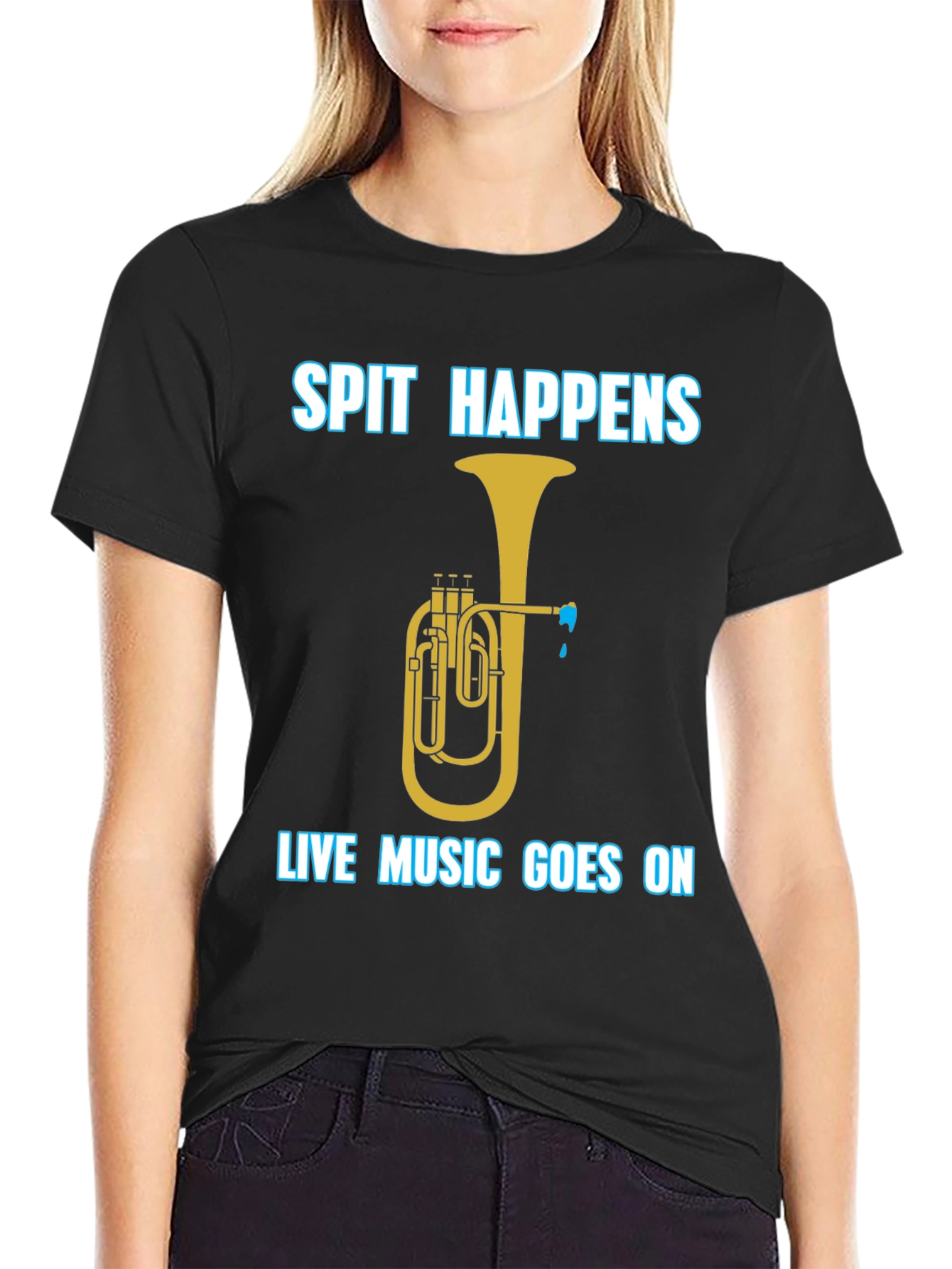 Spit Happens Music T-Shirt - Live Music Goes On!