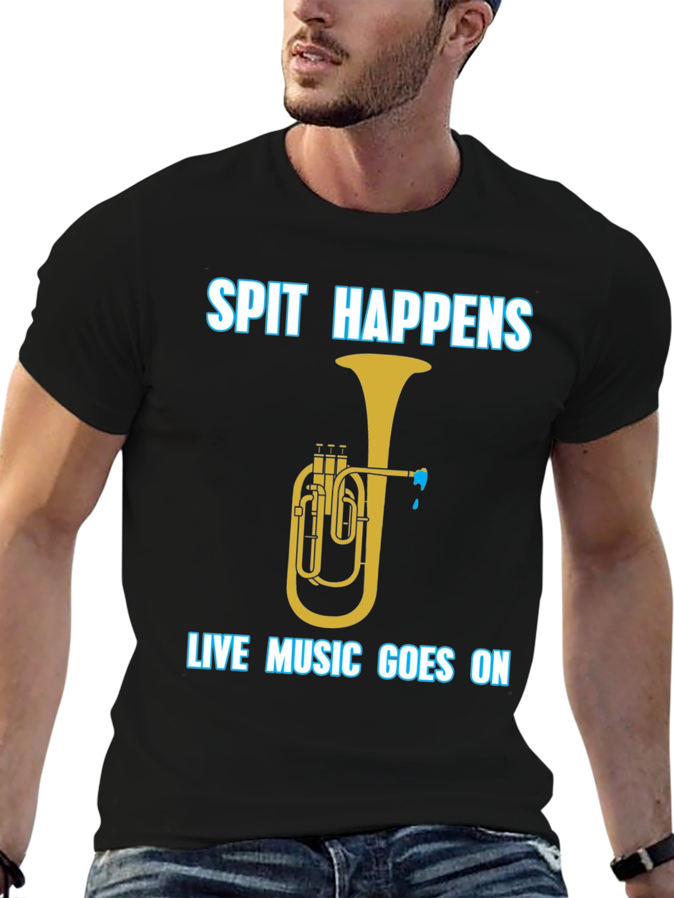 Spit Happens Music T-Shirt - Live Music Goes On!