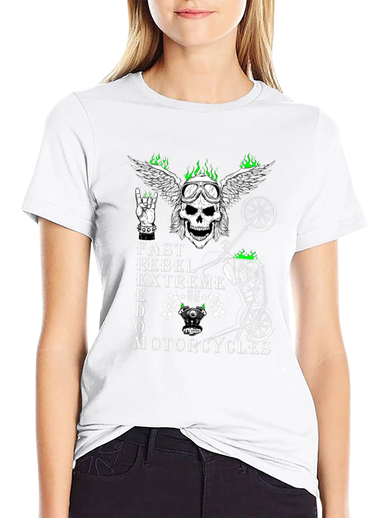 Rebel Motorcycle T-Shirt - Extreme Freedom Rider