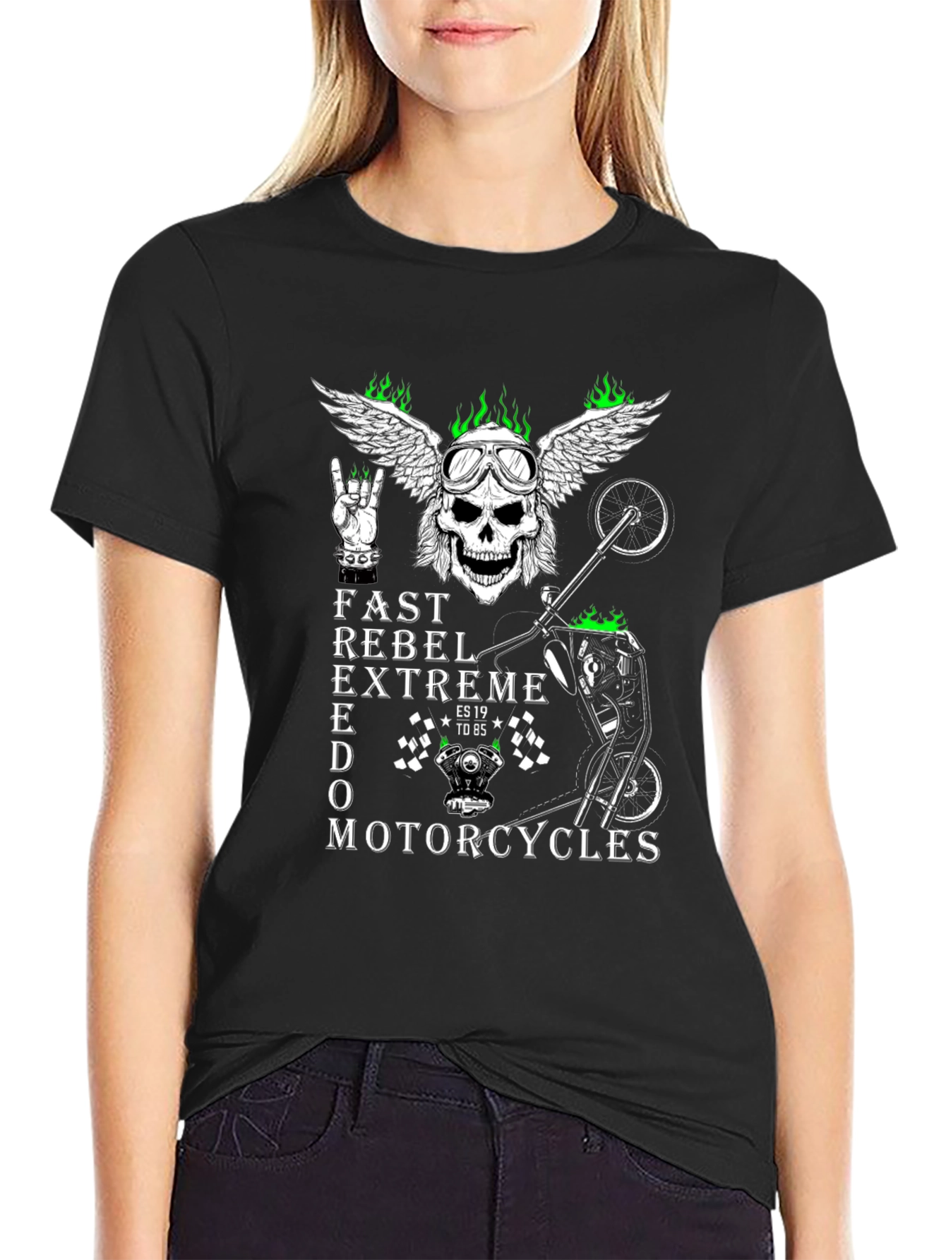 Rebel Motorcycle T-Shirt - Extreme Freedom Rider