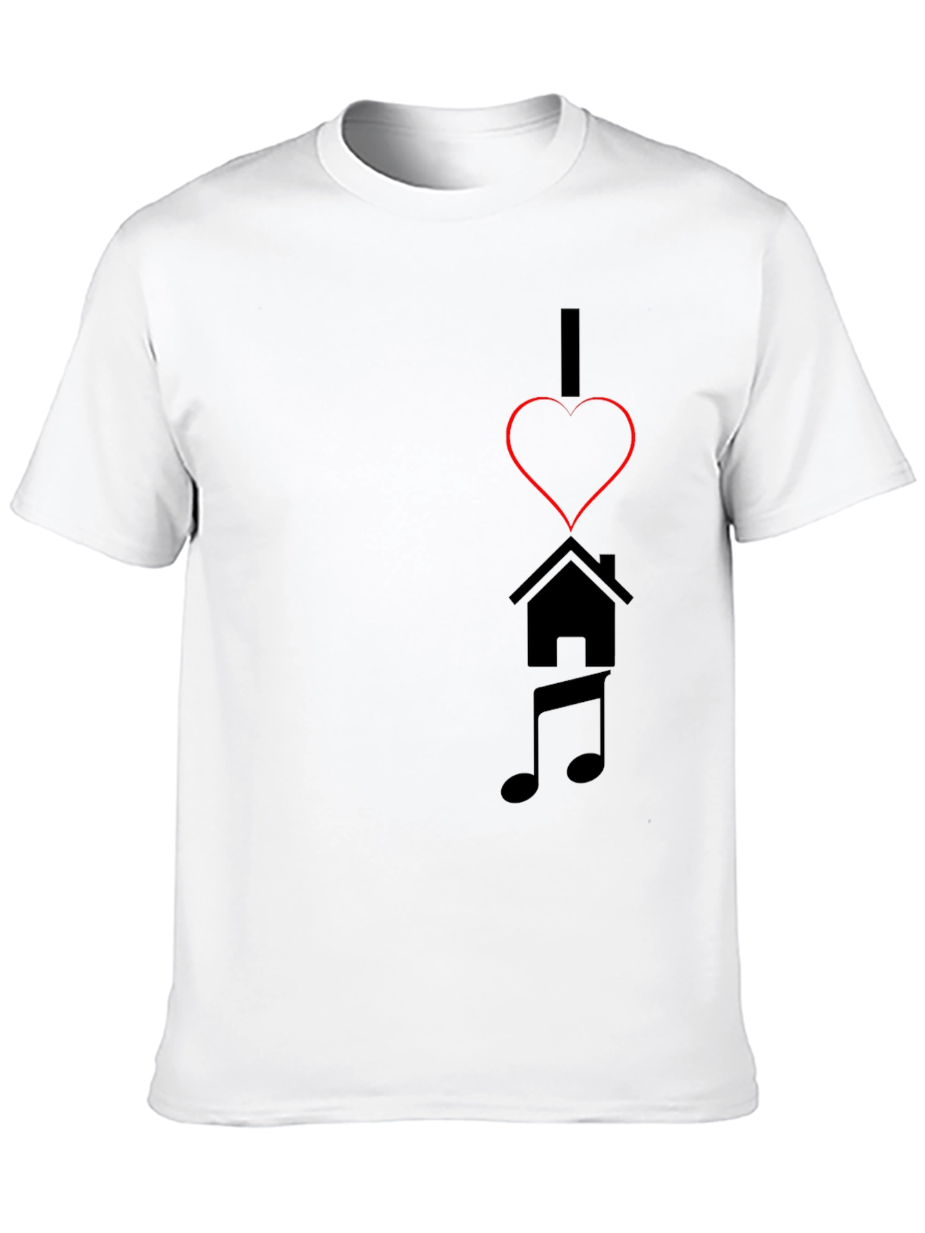 I Love House Music Black T-Shirt
