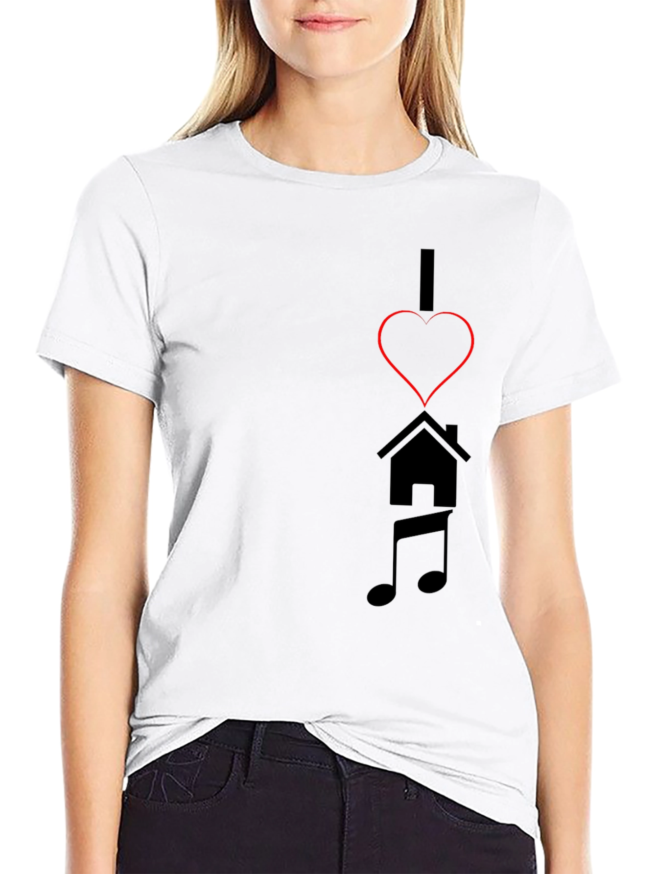 I Love House Music Black T-Shirt