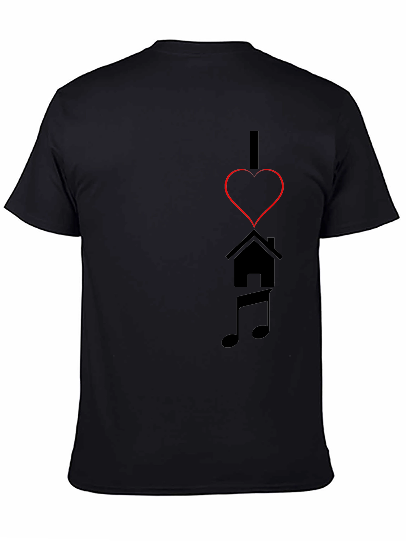 I Love House Music Black T-Shirt