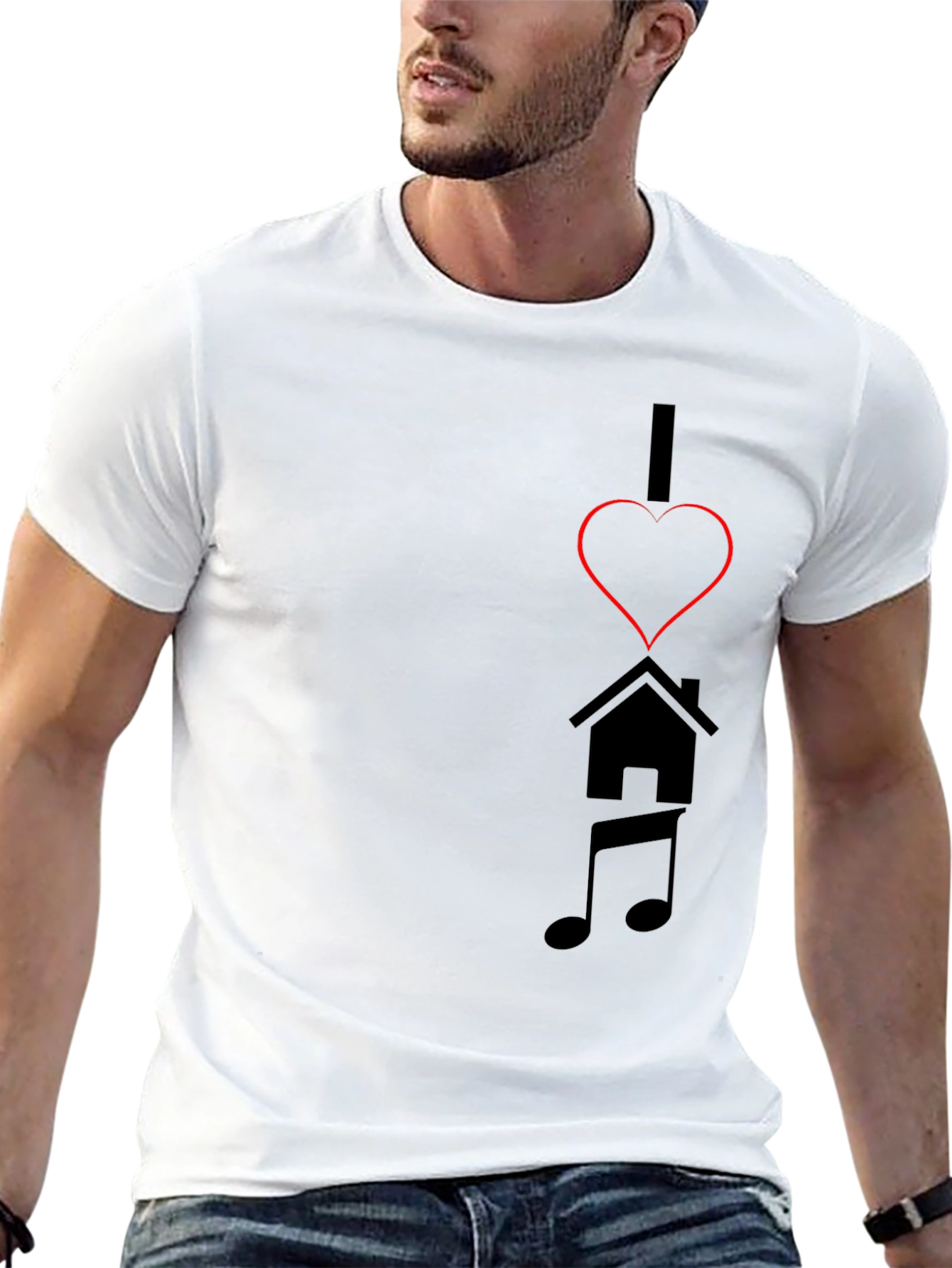 I Love House Music Black T-Shirt