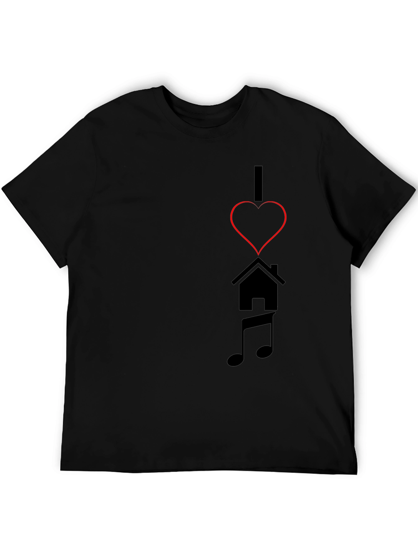 I Love House Music Black T-Shirt