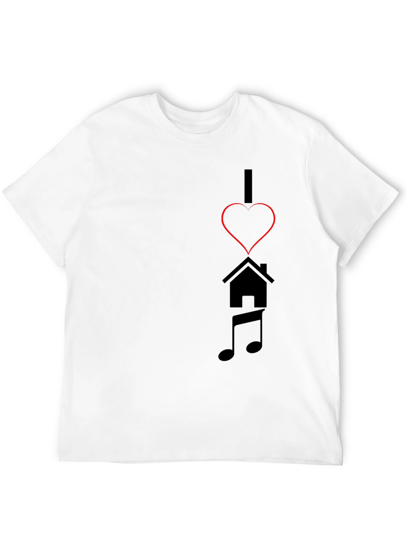 I Love House Music Black T-Shirt