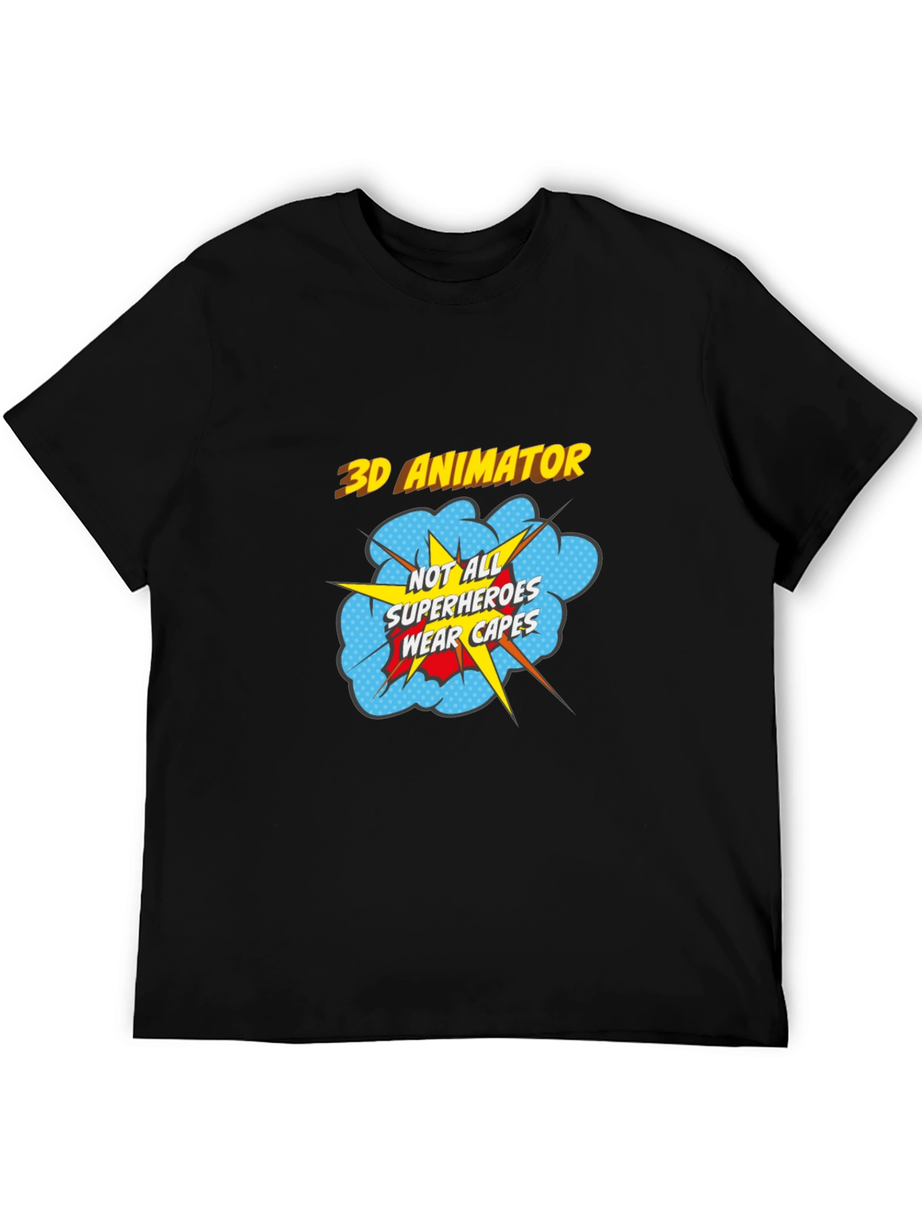 3D Animator Superhero T-Shirt - Black