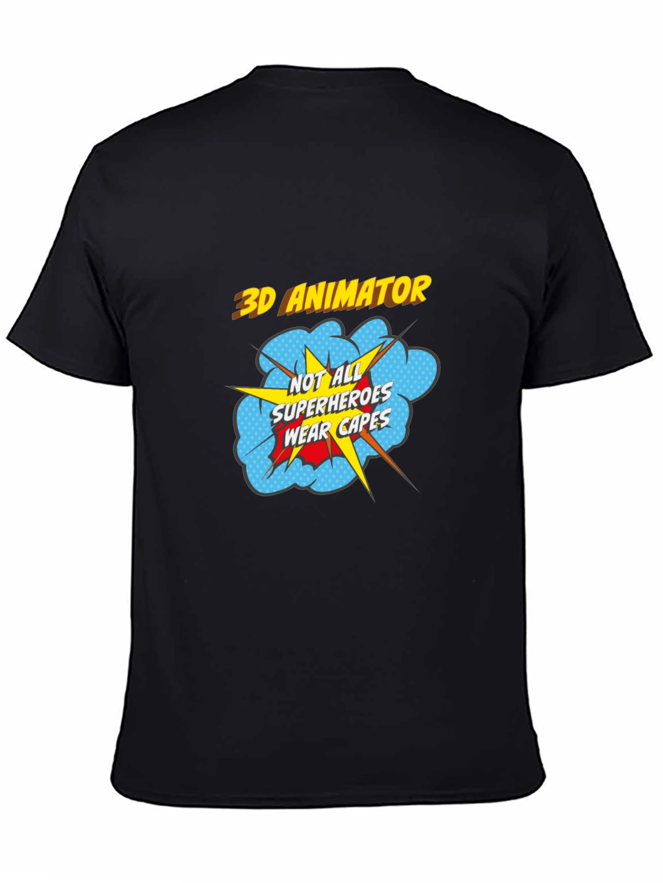 3D Animator Superhero T-Shirt - Black